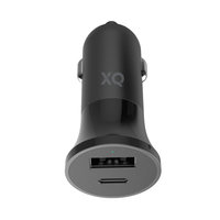 XQISIT Zigarettenstecker Autoladegerät USB-A- und USB-C-Anschluss - 27 W Schwarz