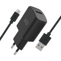 XQISIT Netzteil 2.4A 1 USB-A-Anschluss - Micro-USB-Kabel Schwarz