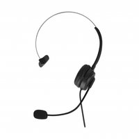 XQISIT Mono-Kabel-Headset mit Mikrofon - Schwarzer 3,5-mm-Kopfhöreranschluss