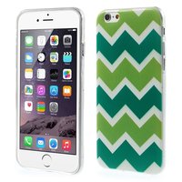 Grüne TPU Hülle für iPhone 6 6s Zickzackstreifen Weiss Grün