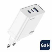 Dux Ducis Adapter USB-A und 2 USB-C Ladegerät QC 3.0 Netzteil PD AFC - Weiss