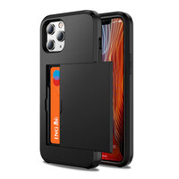 Geheimer Kartenhalter und schützende TPU-Hülle für iPhone 13 - schwarz