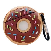 Donut Silikon-Donut-Dekorationshülle für AirPods 1 und 2 - Braun