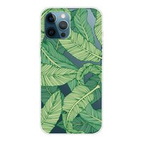 Tropische Blätter TPU Bananenblätter Hülle für iPhone 13 Pro Max - transparent und grün