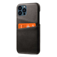 Cardslot Wallet Kunstlederhülle für iPhone 13 Pro Max - Schwarz