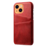 Cardslot Geldbörse Kunstleder Hülle für iPhone 13 - Rot