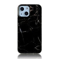 Marble TPU Marble Stone Hülle für iPhone 13 - Schwarz