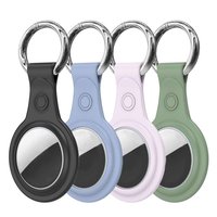 DUX DUCIS Silikon (4er Pack) Silikonhülle für Apple AirTag - Schwarz, Blau, Pink und Grün