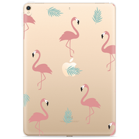 Just in Case Slim TPU Flamingos and Leaves Cover für iPad 10.2 (2019 2020 2021) - Transparent