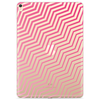 Just in Case Slim TPU Pink Zigzag Lines Cover für iPad 10.2 (2019 2020 2021) - Transparent