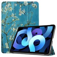 Just in Case Smart Tri-Fold Faux Leather Painted Tree Cover für iPad Air 4 10.9 (2020) - Blau