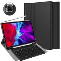 Just in Case Premium Bluetooth Tastatur QWERTY Kunstlederhülle für iPad Pro 12.9 (2018) - Schwarz