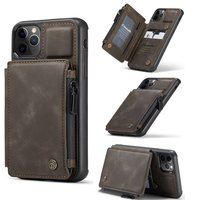 Caseme Back Cover Wallet Kunstlederhülle für iPhone 11 Pro - Braun