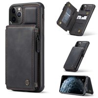 Caseme Back Cover Wallet Kunstlederhülle für iPhone 11 Pro Max - Schwarz