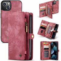 Caseme Retro Wallet Spaltlederhülle für iPhone 13 - rot