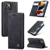 Caseme Slim Retro Wallet Kunstlederhülle für iPhone 13 mini - Schwarz