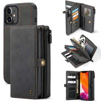 Caseme Luxe XL Wallet Spaltlederhülle für iPhone 13 mini - schwarz