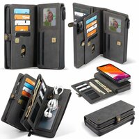 Caseme Luxe XL Wallet Split Ledertasche für iPhone 13 Pro Max - Schwarz