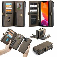 Caseme Luxe XL Wallet Spaltlederhülle für iPhone 13 Pro Max - braun