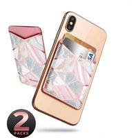Supcase Cosmo Kartenhalter selbstklebender Kartenhalter Smartphone 2er-Pack - Pink Marble