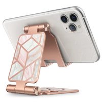 Supcase Cosmo Universal Smartphone Halter Faltbarer Telefonständer Aluminium - Rosa Marmor