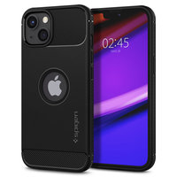 Spigen Rugged Armor TPU mit Air Cushion Carbon Fiber Case für iPhone 13 - Schwarz