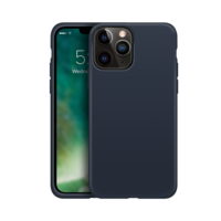 Xqisit Silikonhülle Anti Bac PC und Silikonhülle für iPhone 13 Pro - Blau