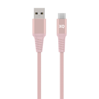 Xqisit Kabel Extra stark geflochten USB-C 3.0 auf USB-A 2 Meter - Pink