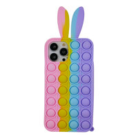 Bunny Pop Fidget Bubble Silikonhülle für iPhone 13 Pro - Pink, Gelb, Blau und Lila