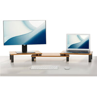3-teiliger Monitorständer aus Holz und Laptoperhöhung für den Schreibtisch
