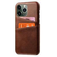 Duo Cardslot Wallet Kunstlederhülle für iPhone 12 und iPhone 12 Pro - braun