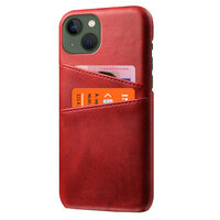 Duo Cardslot Wallet Kunstlederhülle für iPhone 12 mini - rot