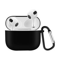 Solid Protection Silikonhülle mit Haken für AirPods 3 - schwarz