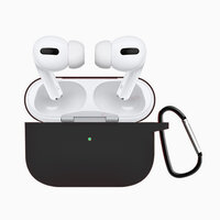 Shockproof Protection Silikonhülle mit Haken für AirPods Pro 1 & 2 - schwarz