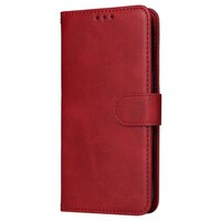 Bookcase Wallet Kunstlederhülle für iPhone 14 Pro - rot