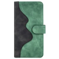 Bookcase Wallet Kunstlederhülle für iPhone 14 Pro - grün