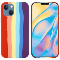 Regenbogen-Silikonhülle für iPhone 14 Plus - bunt