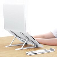 Faltbarer Laptopständer, verstellbar in 7 Positionen Laptophalter - Weiss