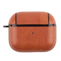 Schutzhülle aus Kunstleder mit Haken für AirPods 3 - braun