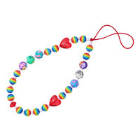 Regenbogen-Armbandkabel für Telefon mit Perlen - Mehrfarbig