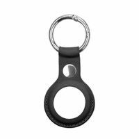 Kunstledertasche und Schlüsselanhänger für Apple AirTag - Schwarz