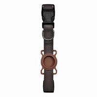 Hunde- und Katzenhalsband und Silikonhalter für Apple AirTag - Braun