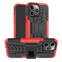 Stossfester Ständer aus rutschfestem Kunststoff und TPU für iPhone 14 Pro - rot