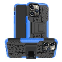Stossfester Ständer aus rutschfestem Kunststoff und TPU für iPhone 14 Pro - blau