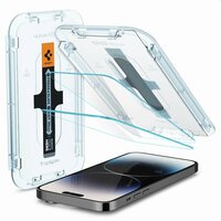 Spigen Glas mit Montagerahmen EZ FIT 2 Pack für iPhone 14 Pro - gehärtetes Glas