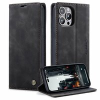 Caseme Retro Wallet Case Hülle für iPhone 14 Pro - schwarz