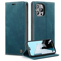 Caseme Retro Wallet Case Hülle für iPhone 14 Pro Max - blau