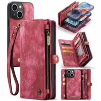 Caseme Vintage Wallet Hülle für iPhone 14 Plus - rot