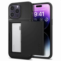 Spigen Slim Armor Cardslot Case Hülle für iPhone 14 Pro - schwarz