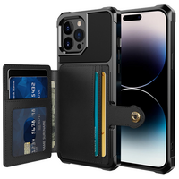 Just in Case Magnetischer Kartenhalter Hybrid Case für iPhone 14 Pro - schwarz